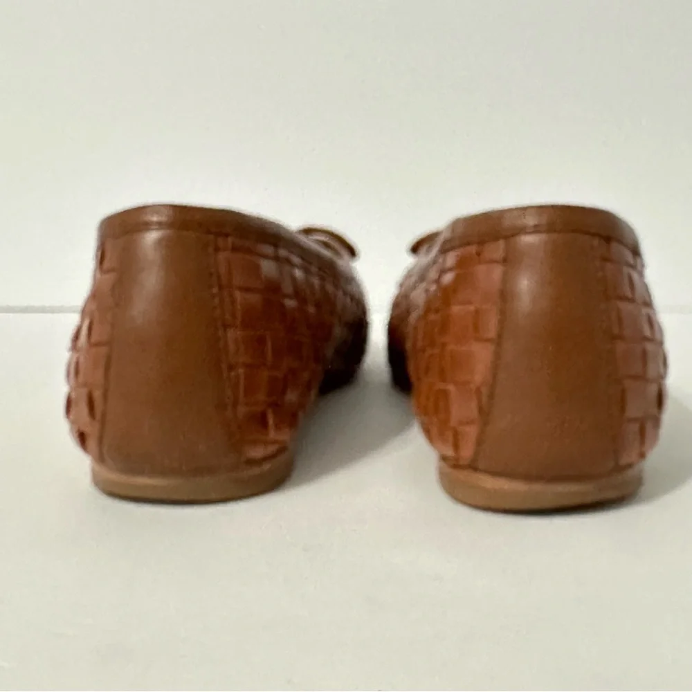 Quince Italian Leather
Handwoven Square Toe Ballet
Flat Brown Size 6 Boho Casual - Picture 6 of 9